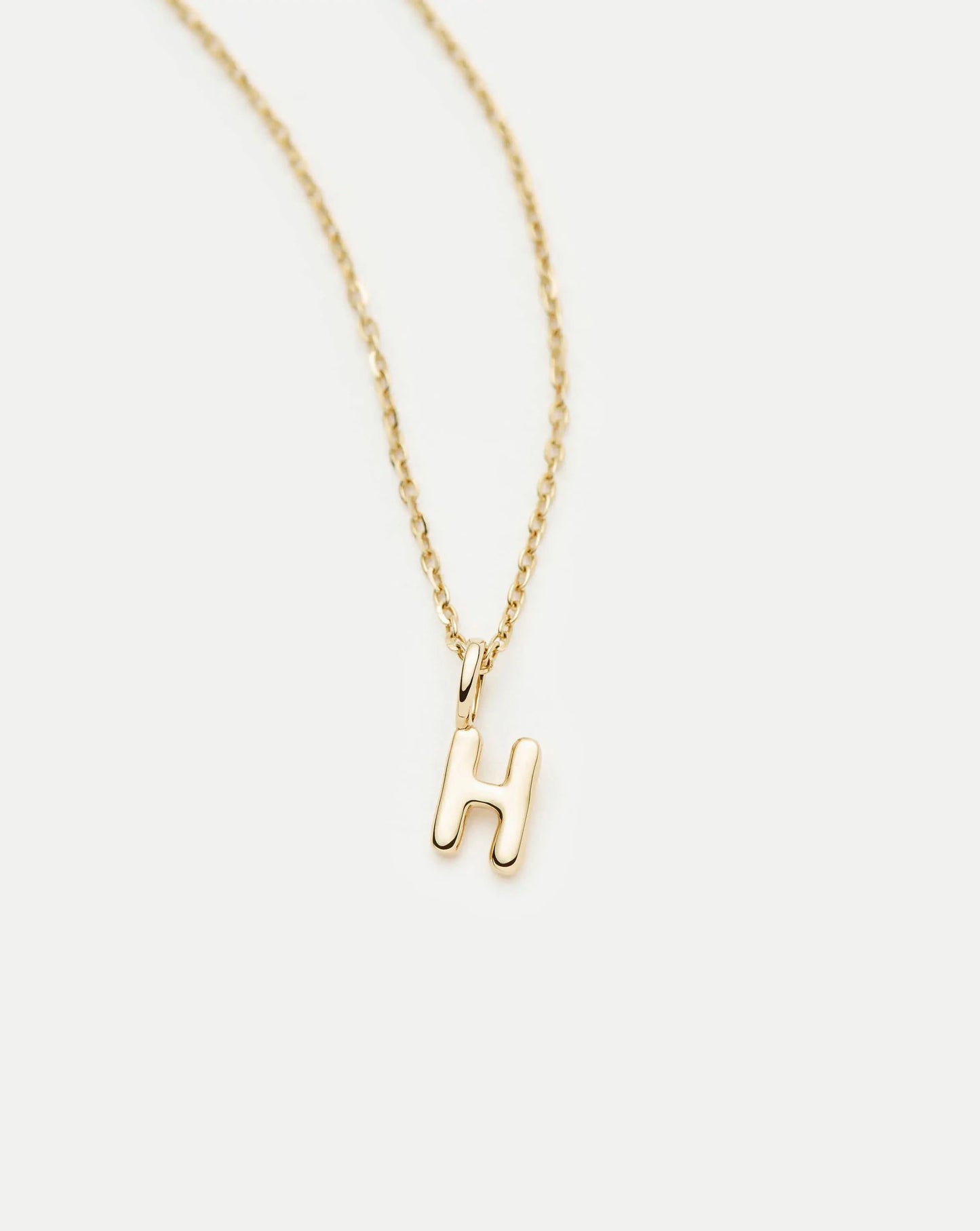 Fine Initial Mini Pendant Necklace - H | 14ct Solid Gold Necklaces Missoma 
