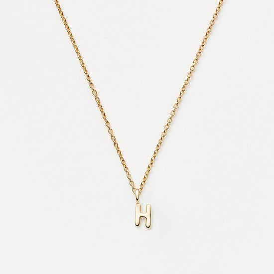 Fine Initial Mini Pendant Necklace - H | 14ct Solid Gold Necklaces Missoma 