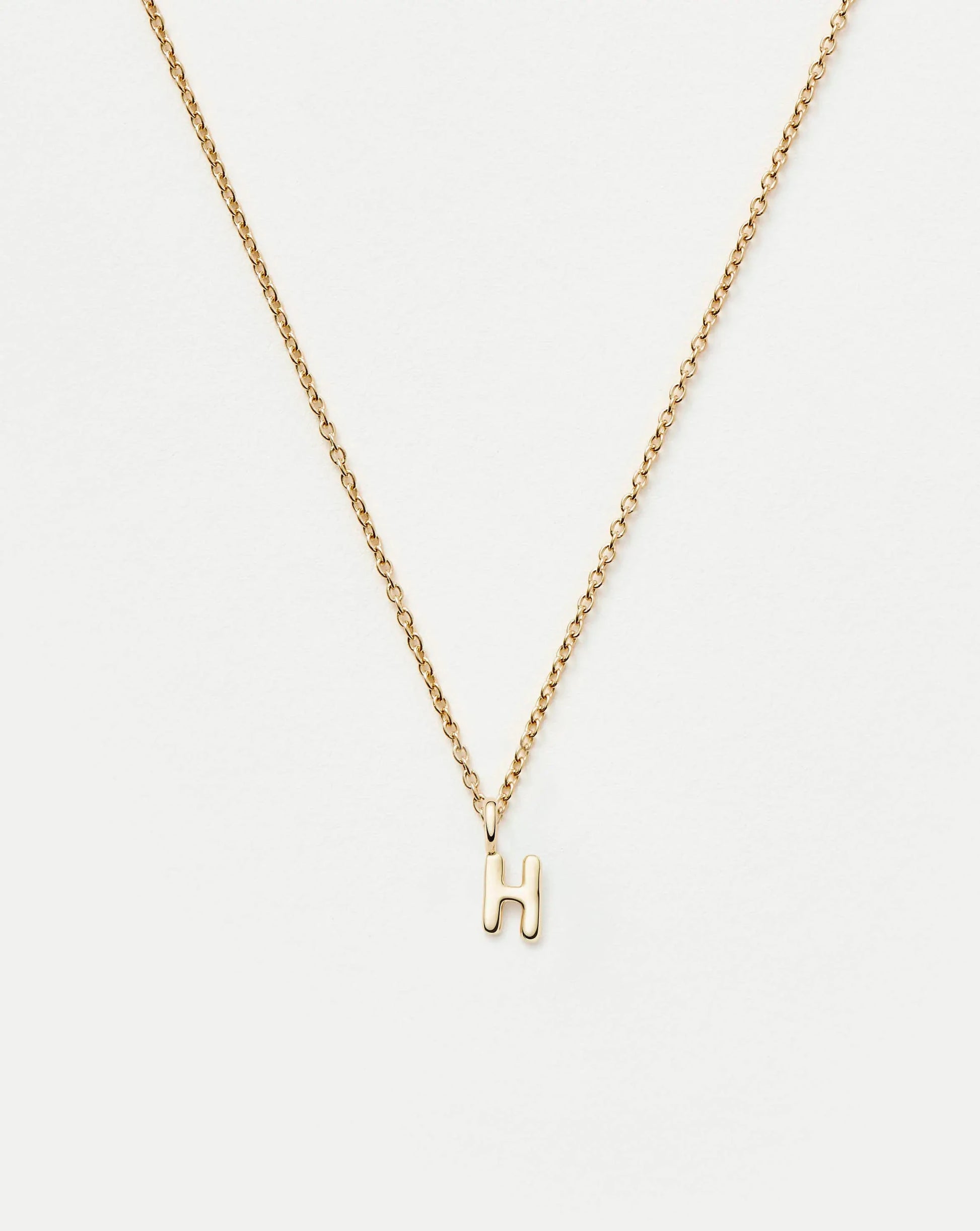 Fine Initial Mini Pendant Necklace - H | 14ct Solid Gold Necklaces Missoma 
