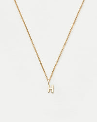 Fine Initial Mini Pendant Necklace - H | 14ct Solid Gold Necklaces Missoma 