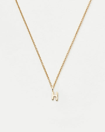 Fine Initial Mini Pendant Necklace - H | 14ct Solid Gold Necklaces Missoma 