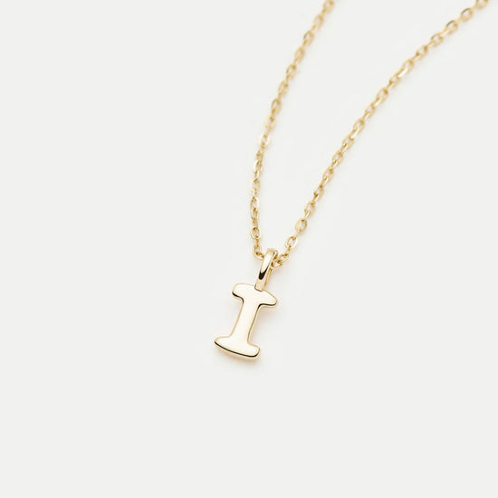 Fine Initial Mini Pendant Necklace - I | 14ct Solid Gold Necklaces Missoma 
