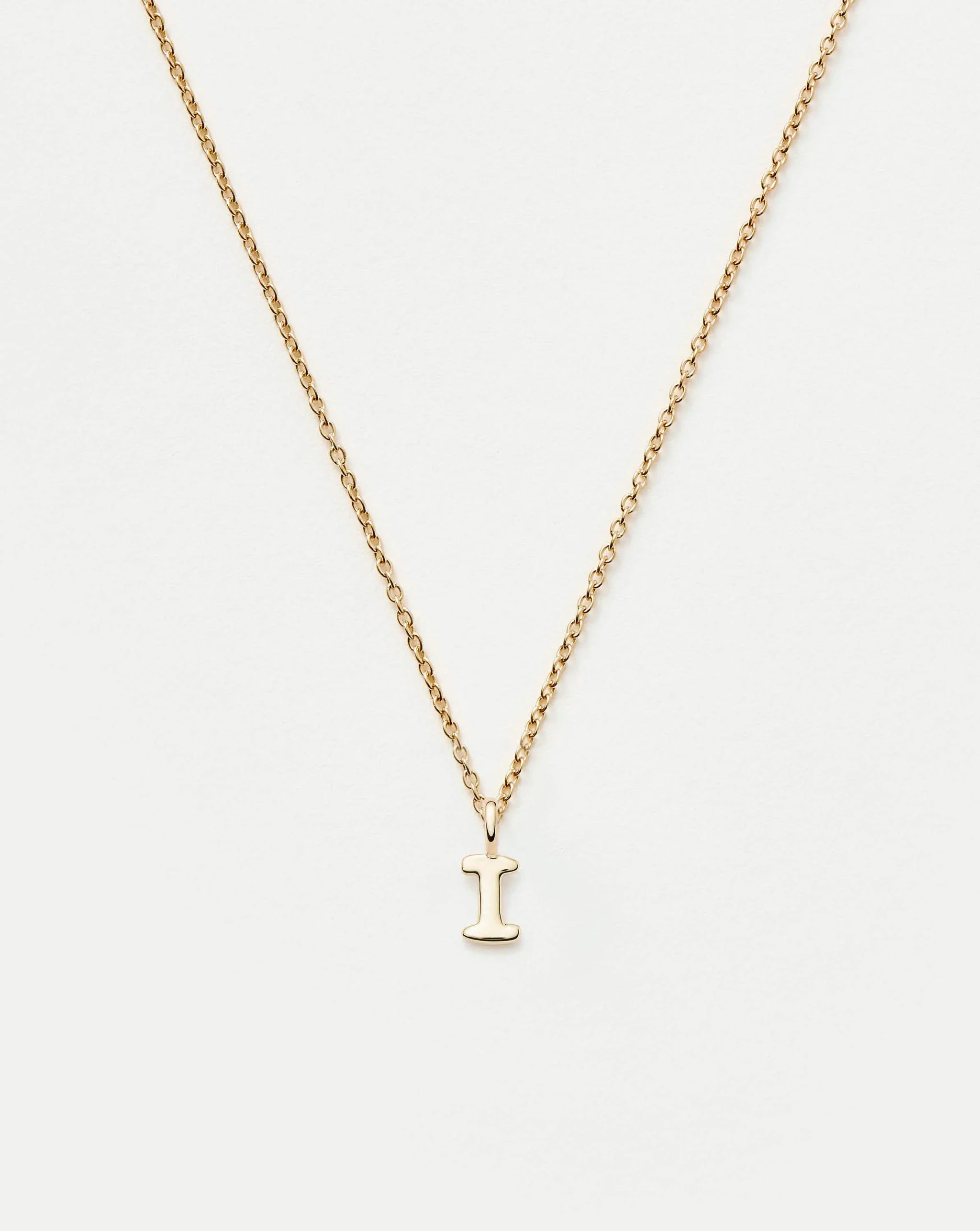 Fine Initial Mini Pendant Necklace - I | 14ct Solid Gold Necklaces Missoma 