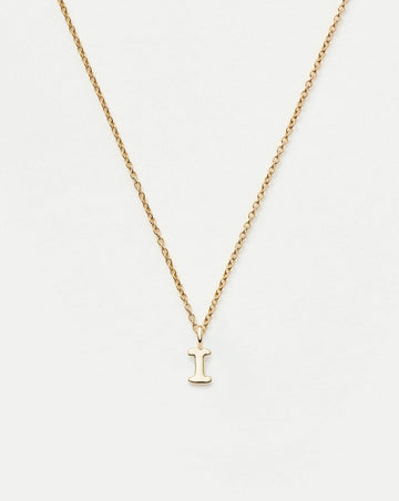 Fine Initial Mini Pendant Necklace - I | 14ct Solid Gold Necklaces Missoma 