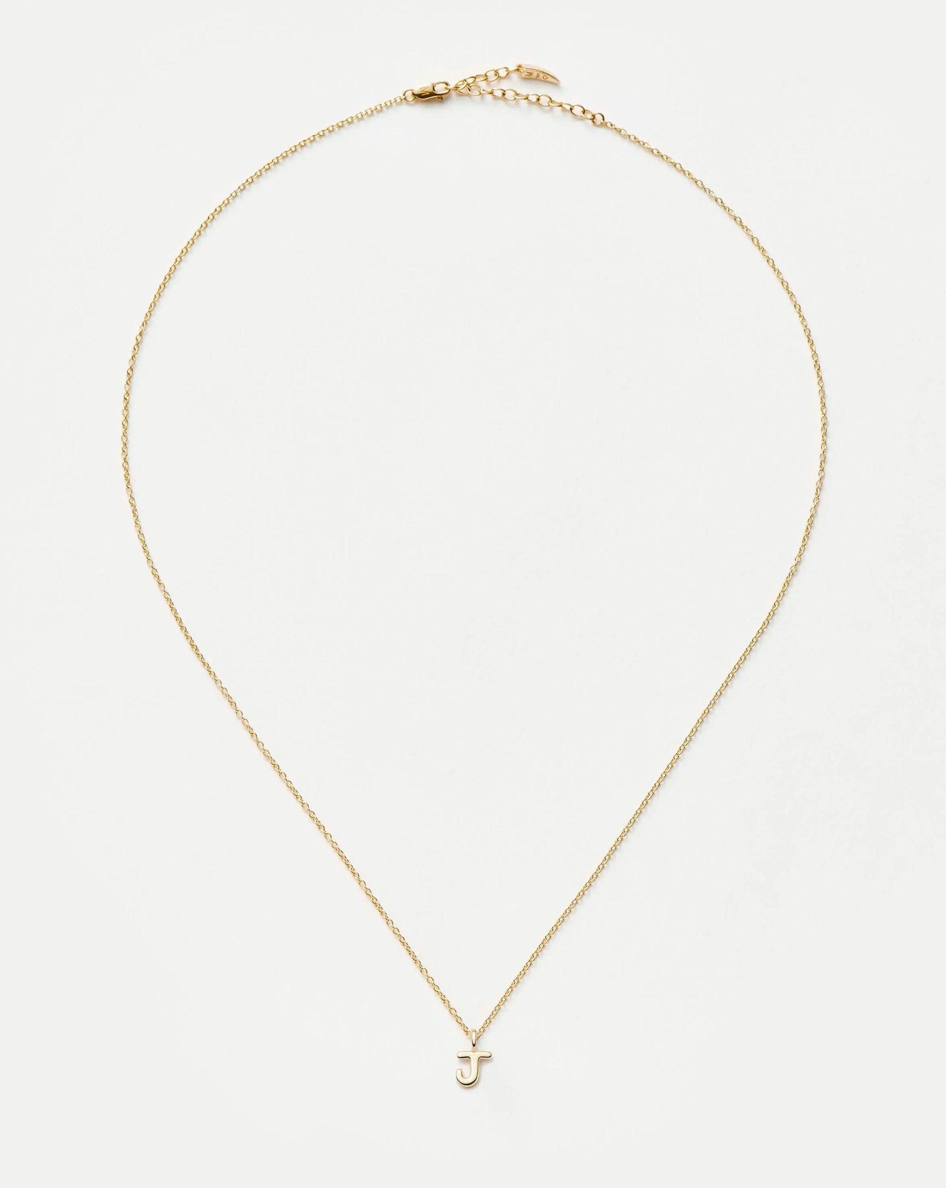 Fine Initial Mini Pendant Necklace - J | 14ct Solid Gold Necklaces Missoma 
