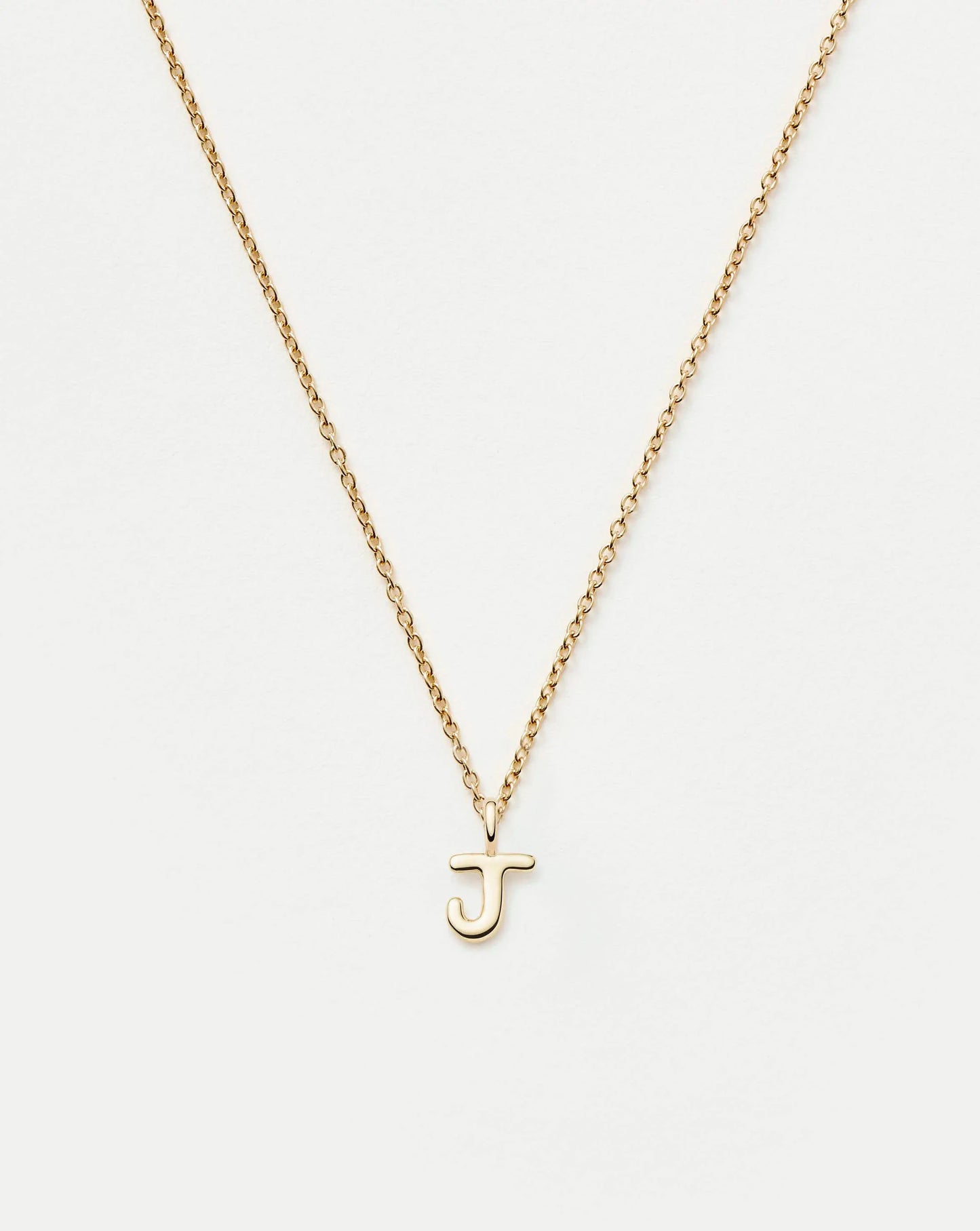 Fine Initial Mini Pendant Necklace - J | 14ct Solid Gold Necklaces Missoma 