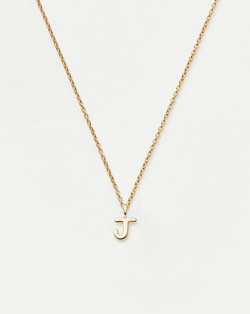 Fine Initial Mini Pendant Necklace - J | 14ct Solid Gold Necklaces Missoma 