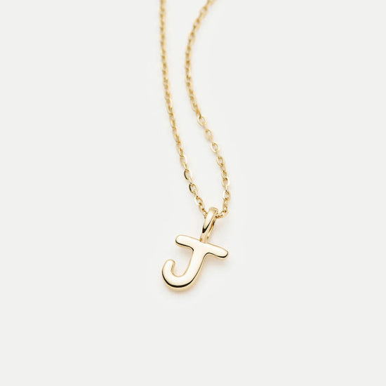 Fine Initial Mini Pendant Necklace - J | 14ct Solid Gold Necklaces Missoma 