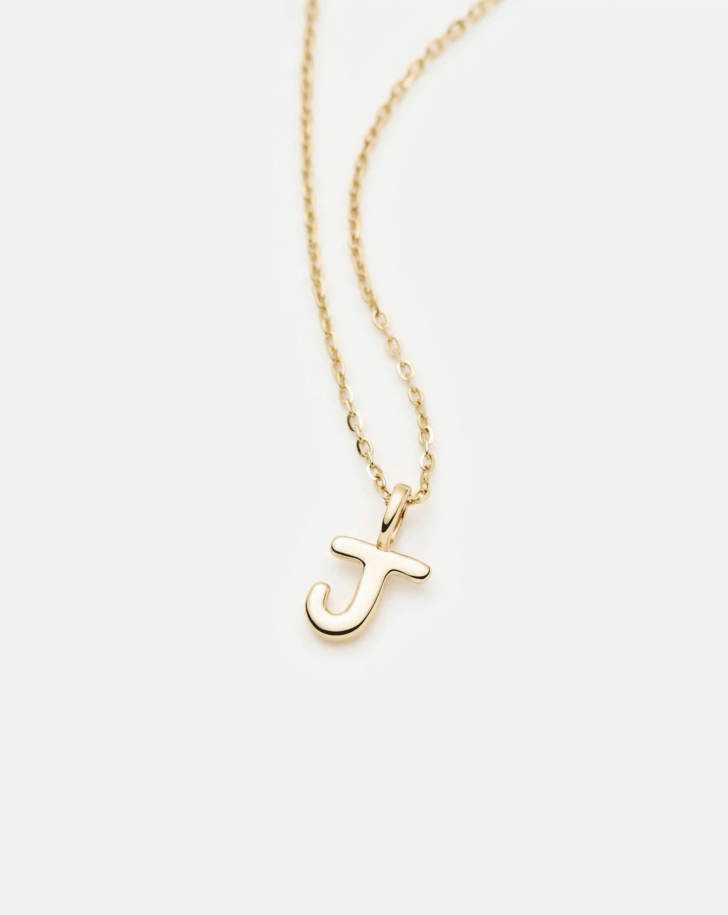 Fine Initial Mini Pendant Necklace - J | 14ct Solid Gold Necklaces Missoma 
