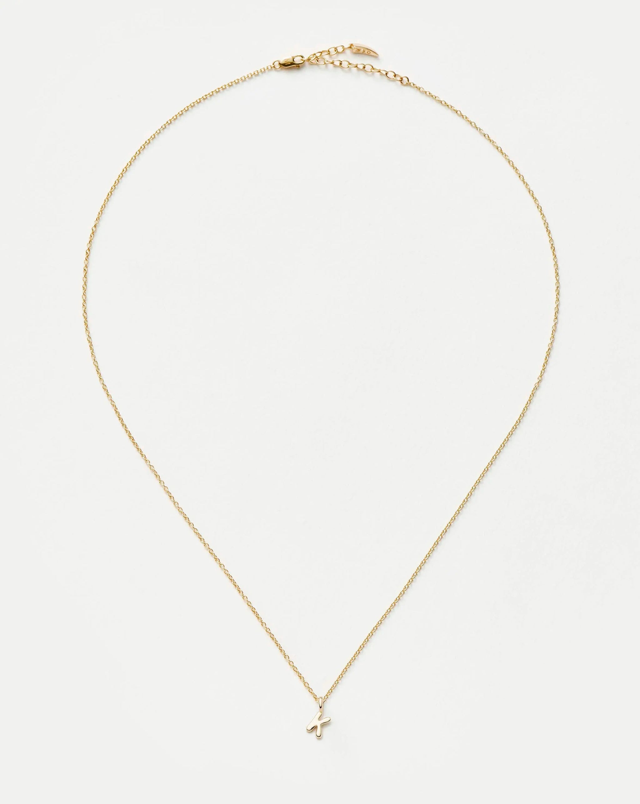 Fine Initial Mini Pendant Necklace - K | 14ct Solid Gold Necklaces Missoma 