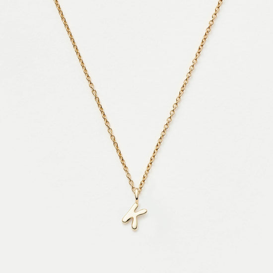 Fine Initial Mini Pendant Necklace - K | 14ct Solid Gold Necklaces Missoma 