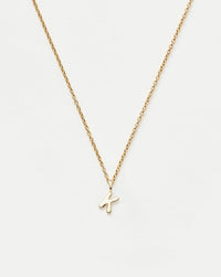 Fine Initial Mini Pendant Necklace - K | 14ct Solid Gold Necklaces Missoma 