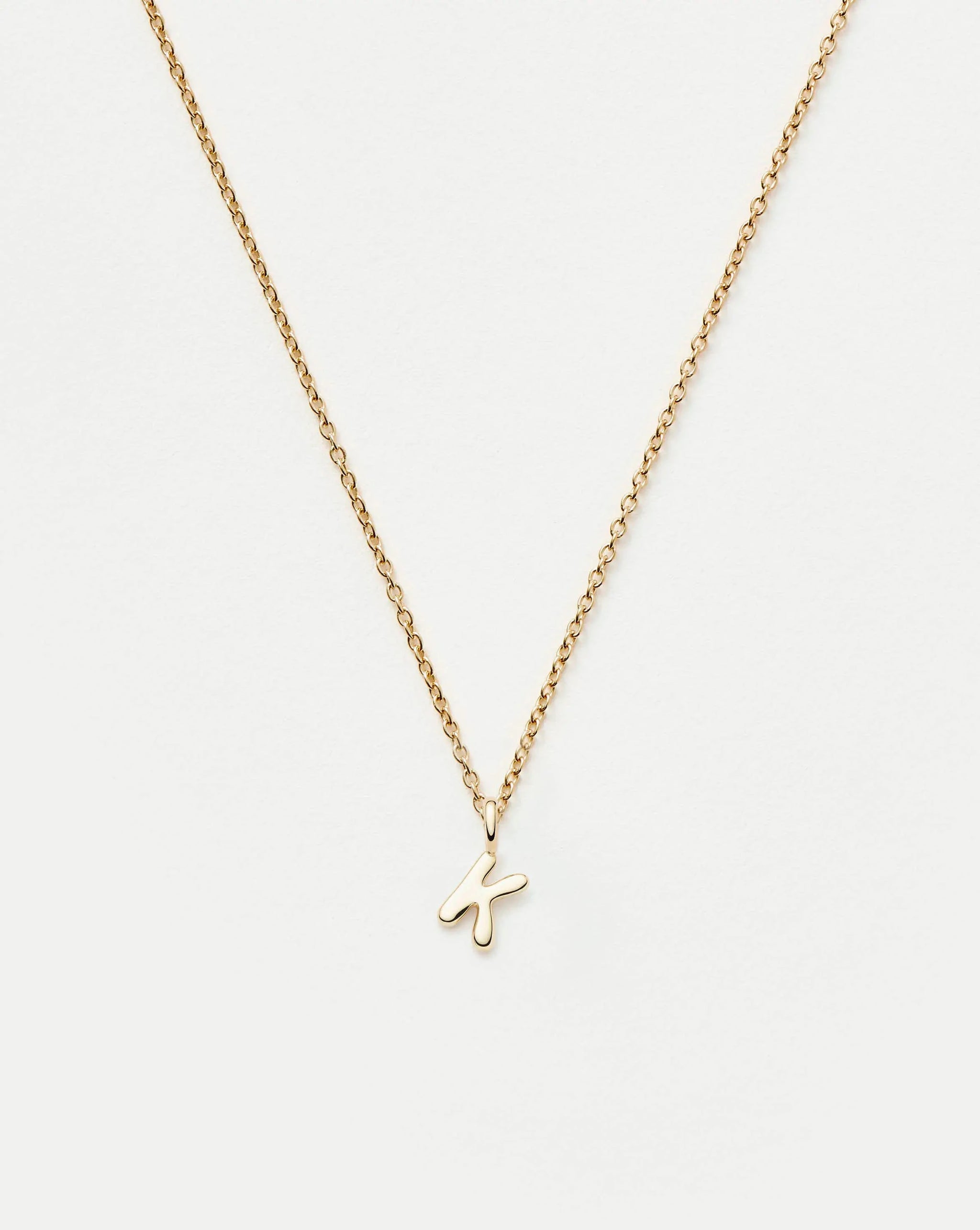 Fine Initial Mini Pendant Necklace - K | 14ct Solid Gold Necklaces Missoma 