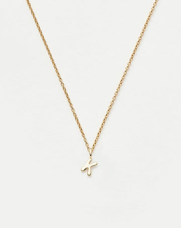 Fine Initial Mini Pendant Necklace - K | 14ct Solid Gold Necklaces Missoma 