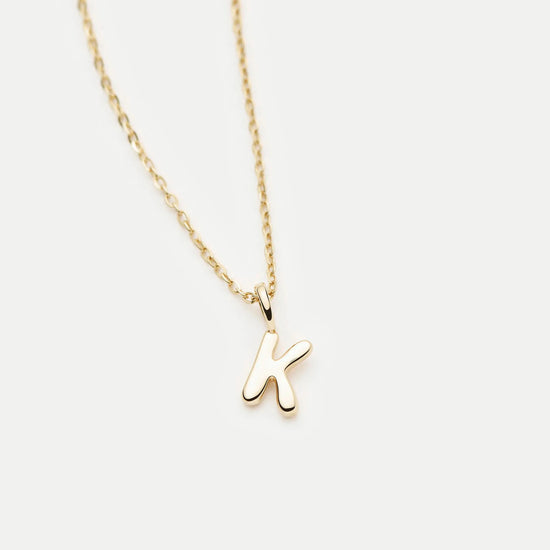 Fine Initial Mini Pendant Necklace - K | 14ct Solid Gold Necklaces Missoma 