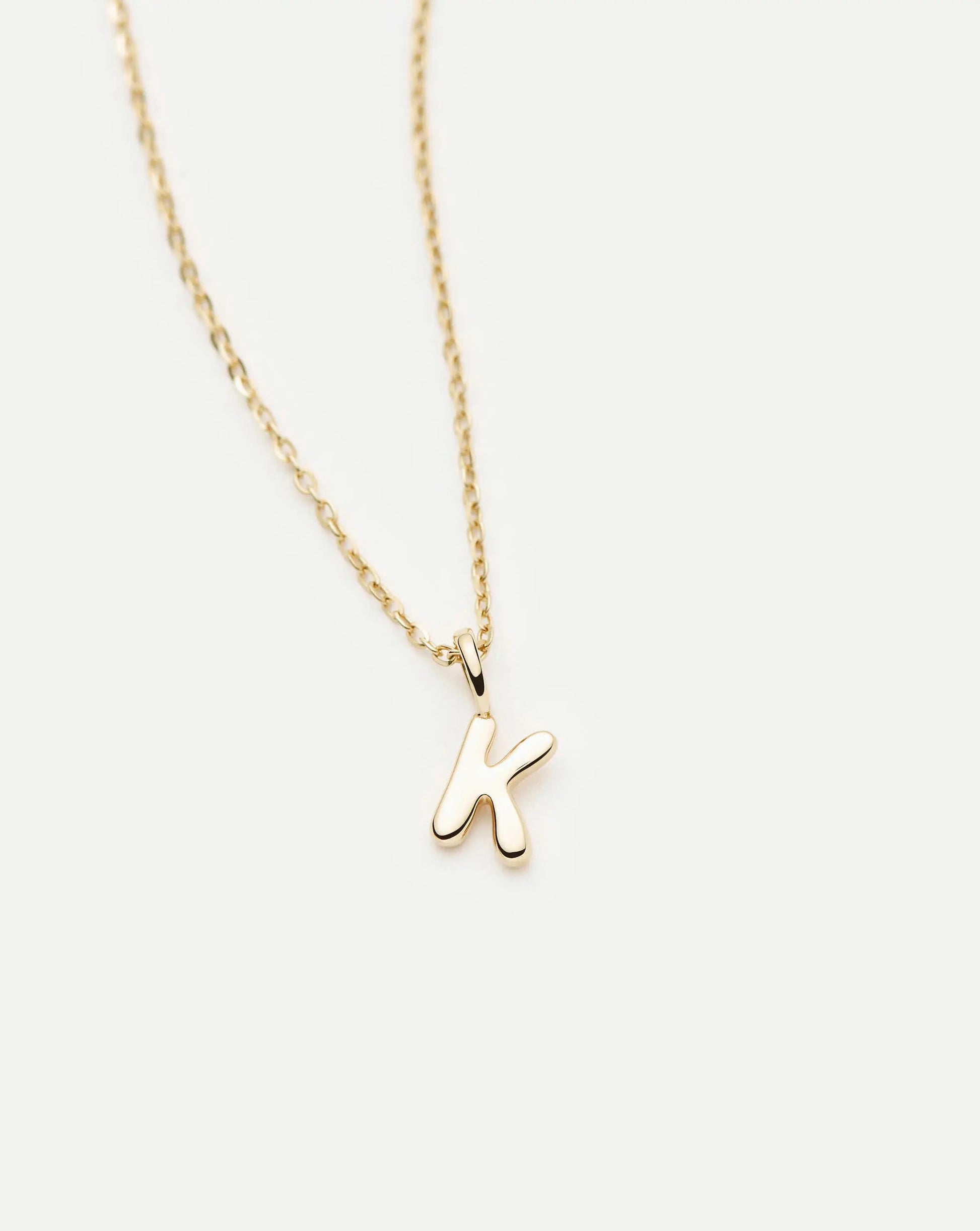 Fine Initial Mini Pendant Necklace - K | 14ct Solid Gold Necklaces Missoma 