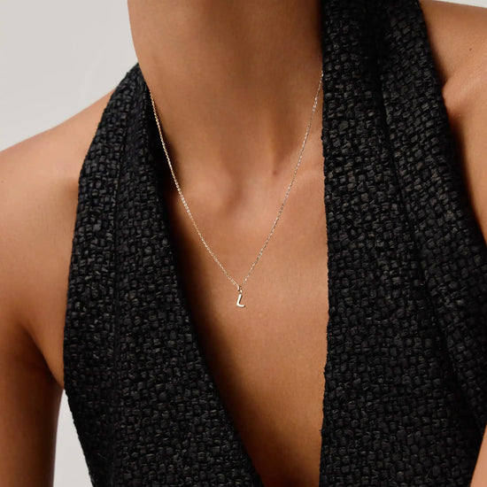 Fine Initial Mini Pendant Necklace - L | 14ct Solid Gold Necklaces Missoma 