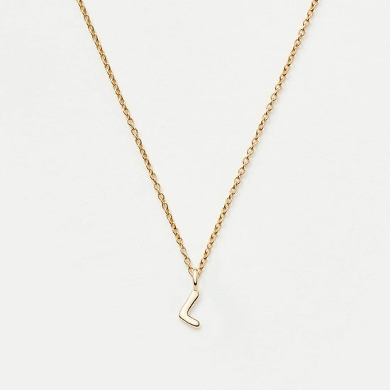 Fine Initial Mini Pendant Necklace - L | 14ct Solid Gold Necklaces Missoma 