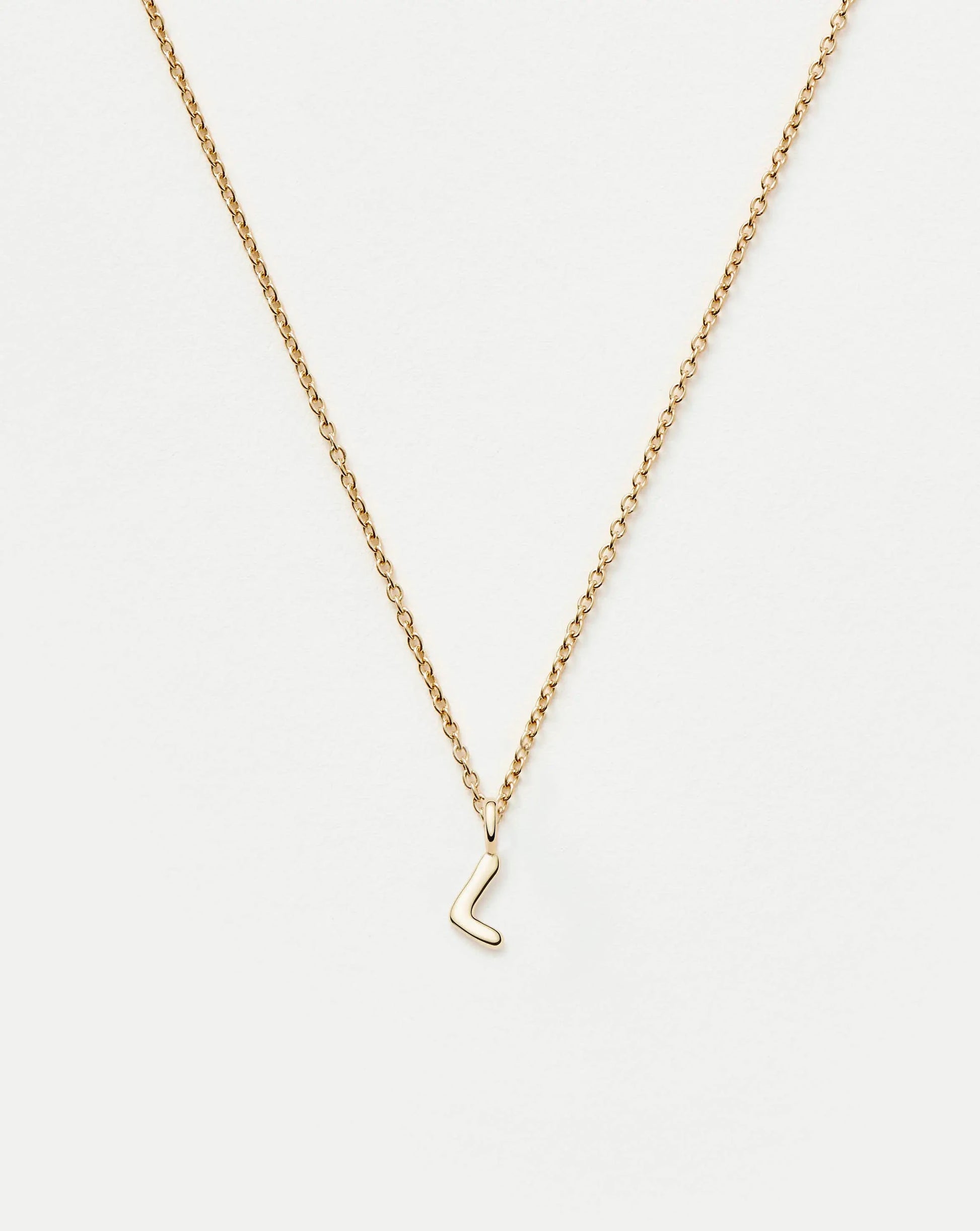 Fine Initial Mini Pendant Necklace - L | 14ct Solid Gold Necklaces Missoma 