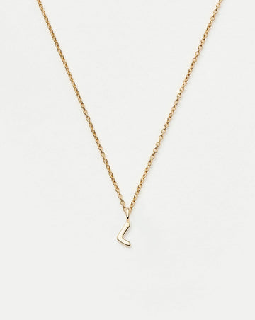 Fine Initial Mini Pendant Necklace - L | 14ct Solid Gold Necklaces Missoma 
