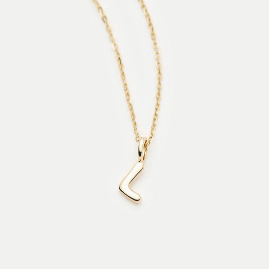 Fine Initial Mini Pendant Necklace - L | 14ct Solid Gold Necklaces Missoma 