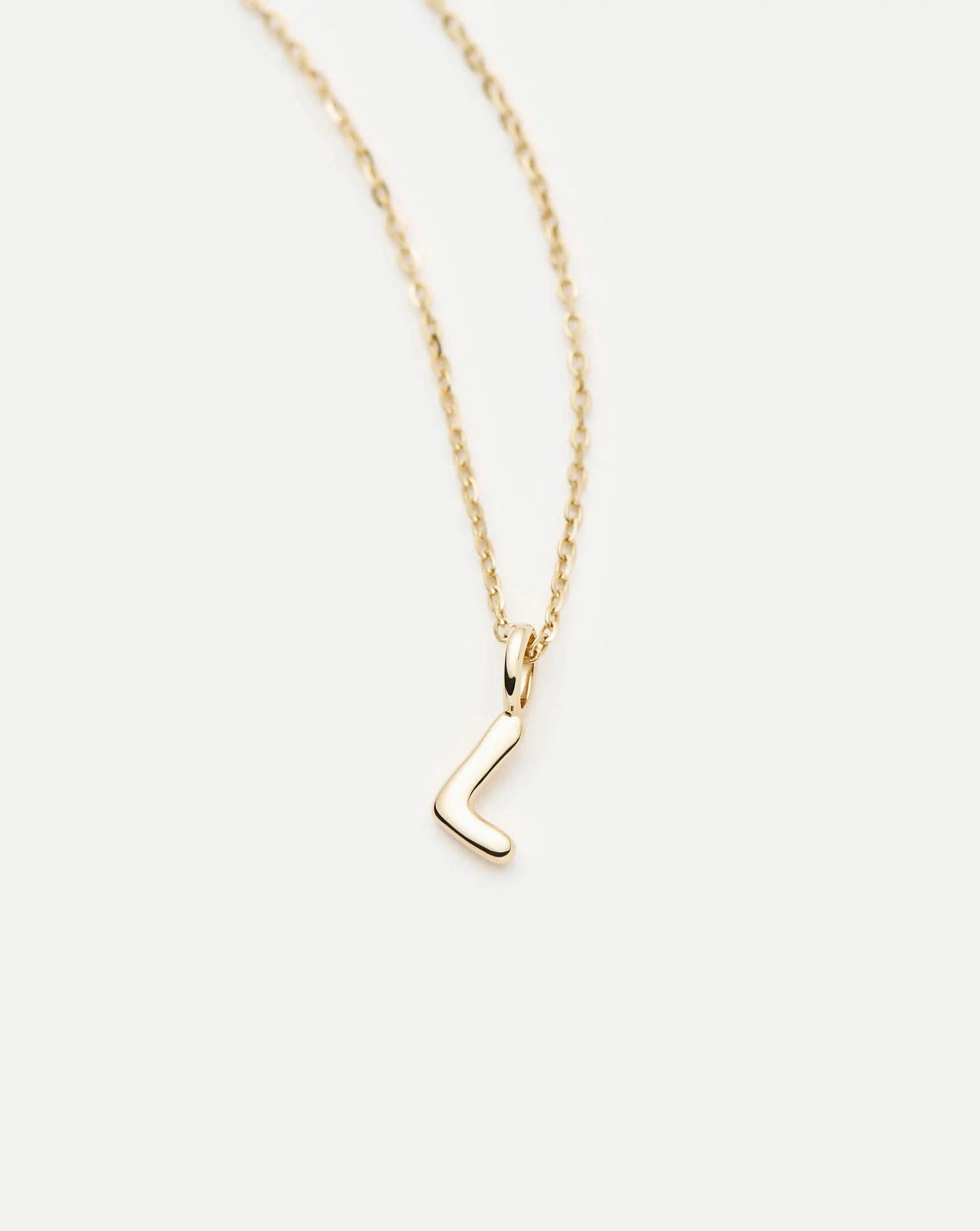 Fine Initial Mini Pendant Necklace - L | 14ct Solid Gold Necklaces Missoma 