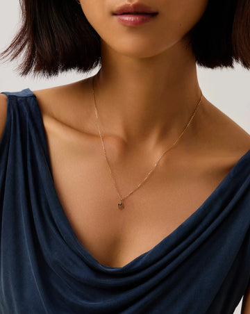 Fine Initial Mini Pendant Necklace - M | 14ct Solid Gold Necklaces Missoma 