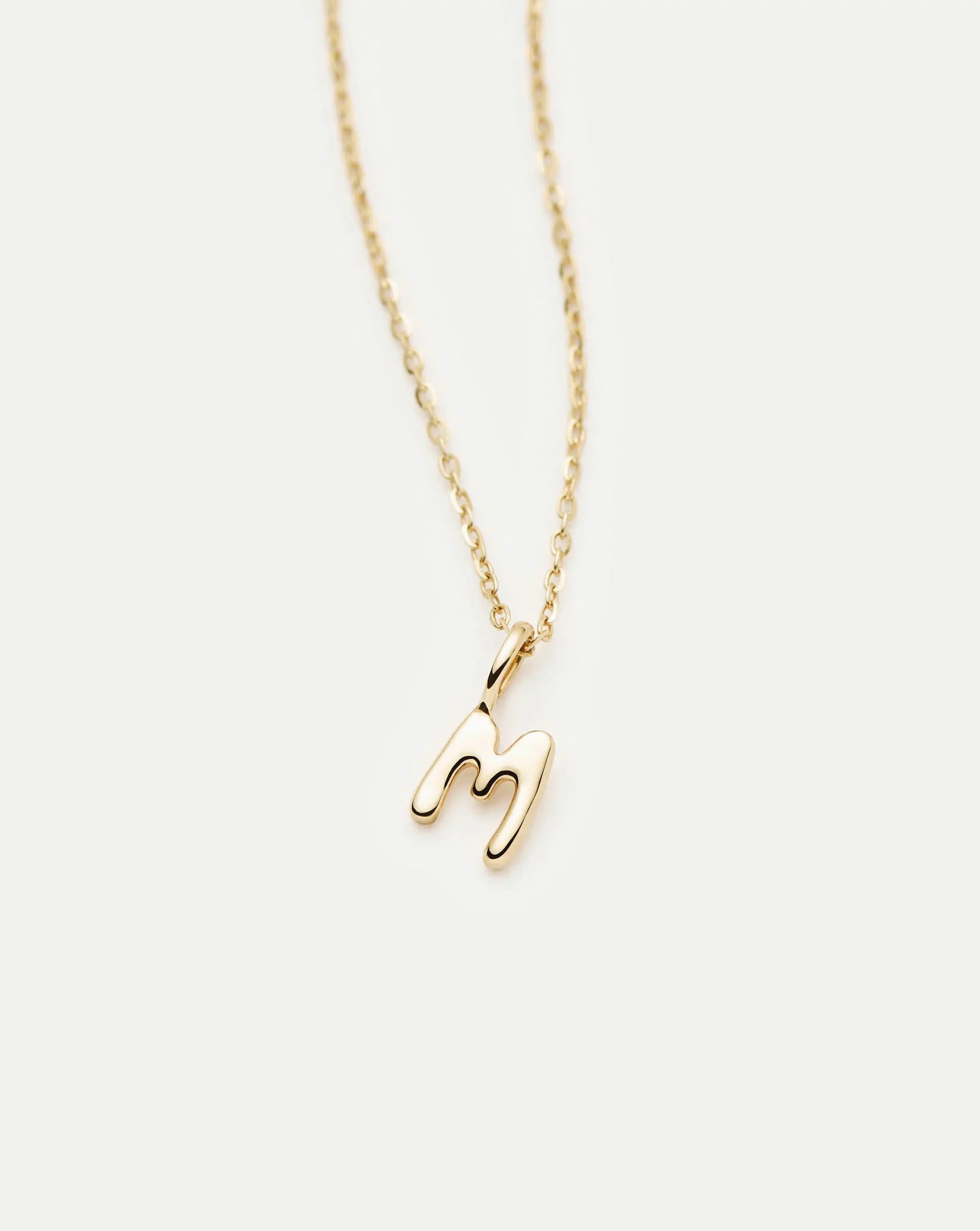 Fine Initial Mini Pendant Necklace - M | 14ct Solid Gold Necklaces Missoma 