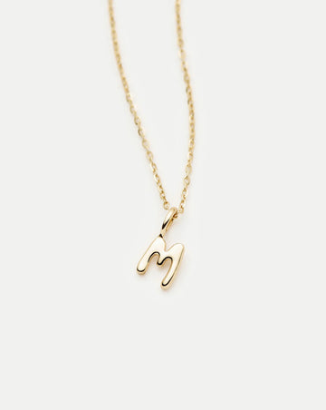 Fine Initial Mini Pendant Necklace - M | 14ct Solid Gold Necklaces Missoma 