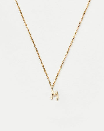 Fine Initial Mini Pendant Necklace - M | 14ct Solid Gold Necklaces Missoma 