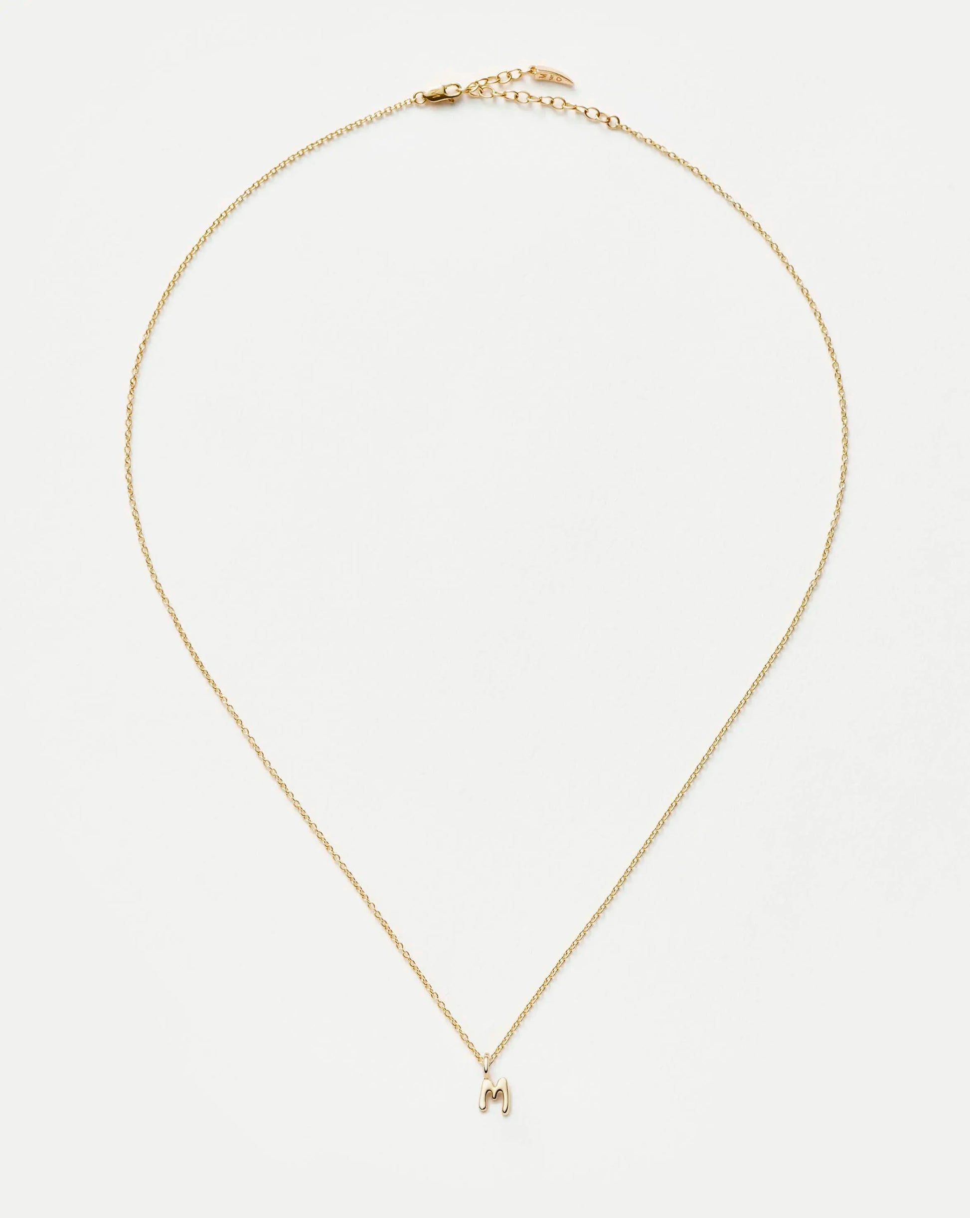Fine Initial Mini Pendant Necklace - M | 14ct Solid Gold Necklaces Missoma 