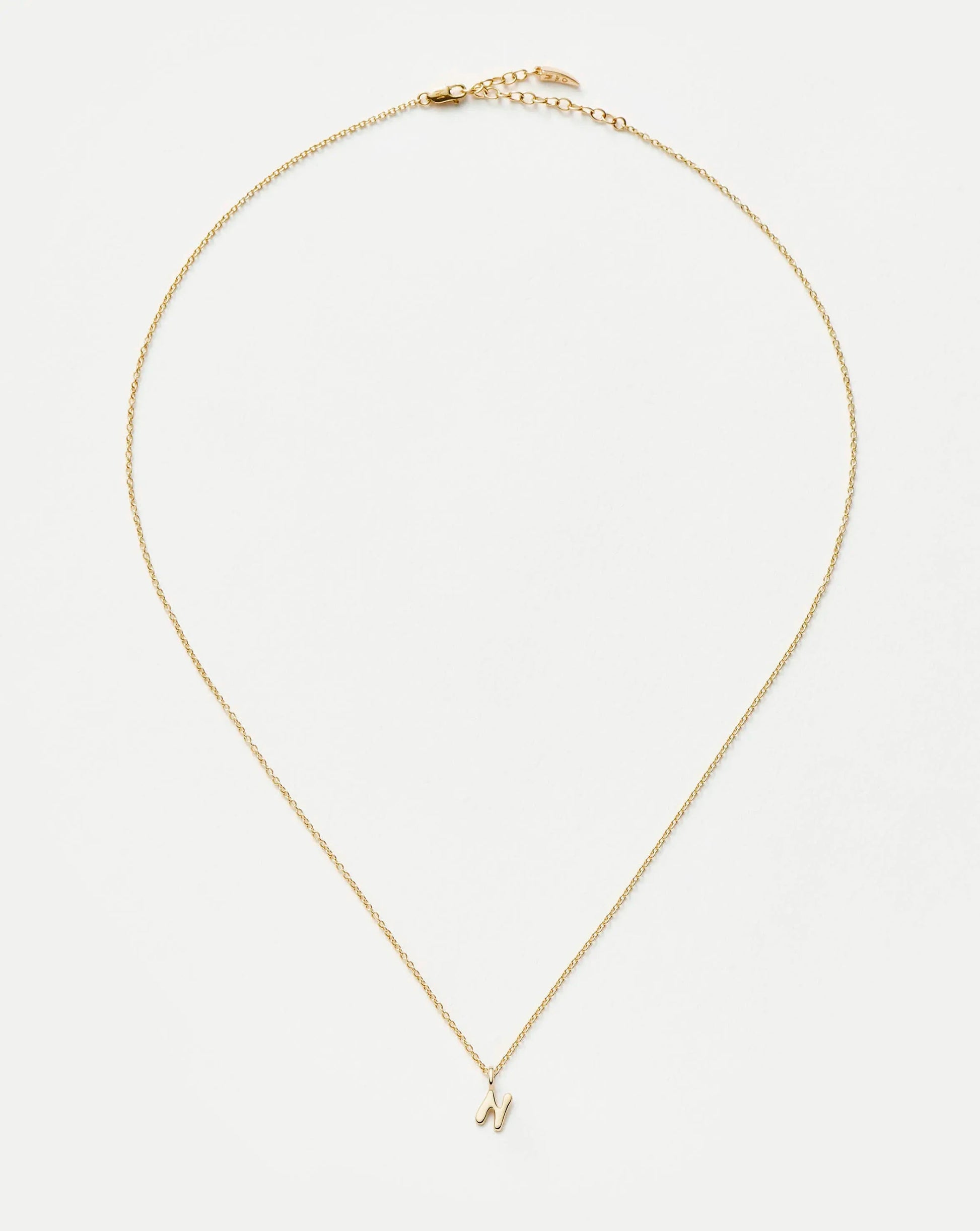 Fine Initial Mini Pendant Necklace - N | 14ct Solid Gold Necklaces Missoma 