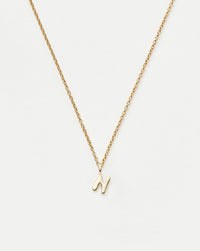 Fine Initial Mini Pendant Necklace - N | 14ct Solid Gold Necklaces Missoma 