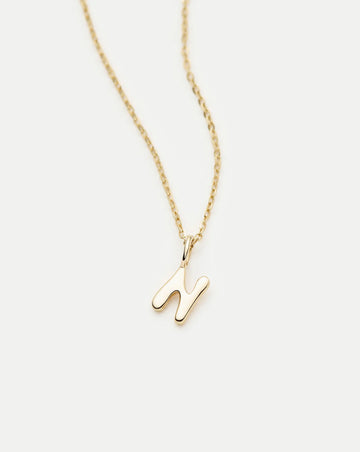 Fine Initial Mini Pendant Necklace - N | 14ct Solid Gold Necklaces Missoma 
