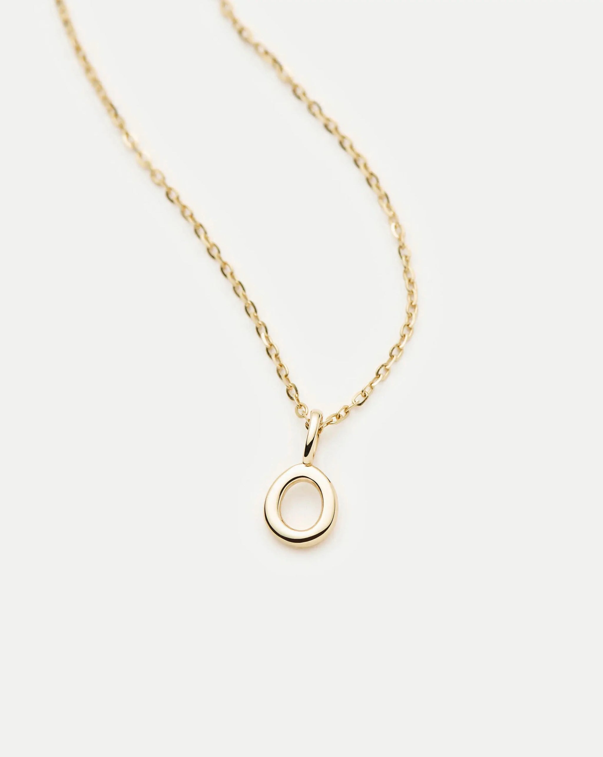 Fine Initial Mini Pendant Necklace - O | 14ct Solid Gold Necklaces Missoma 