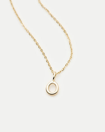 Fine Initial Mini Pendant Necklace - O | 14ct Solid Gold Necklaces Missoma 