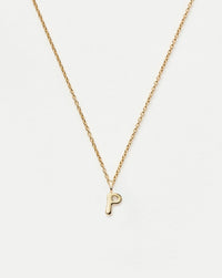 Fine Initial Mini Pendant Necklace - P | 14ct Solid Gold Necklaces Missoma 