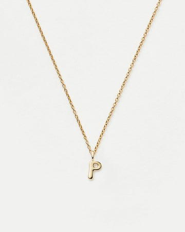 Fine Initial Mini Pendant Necklace - P | 14ct Solid Gold Necklaces Missoma 