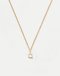 Fine Initial Mini Pendant Necklace - Q | 14ct Solid Gold Necklaces Missoma 