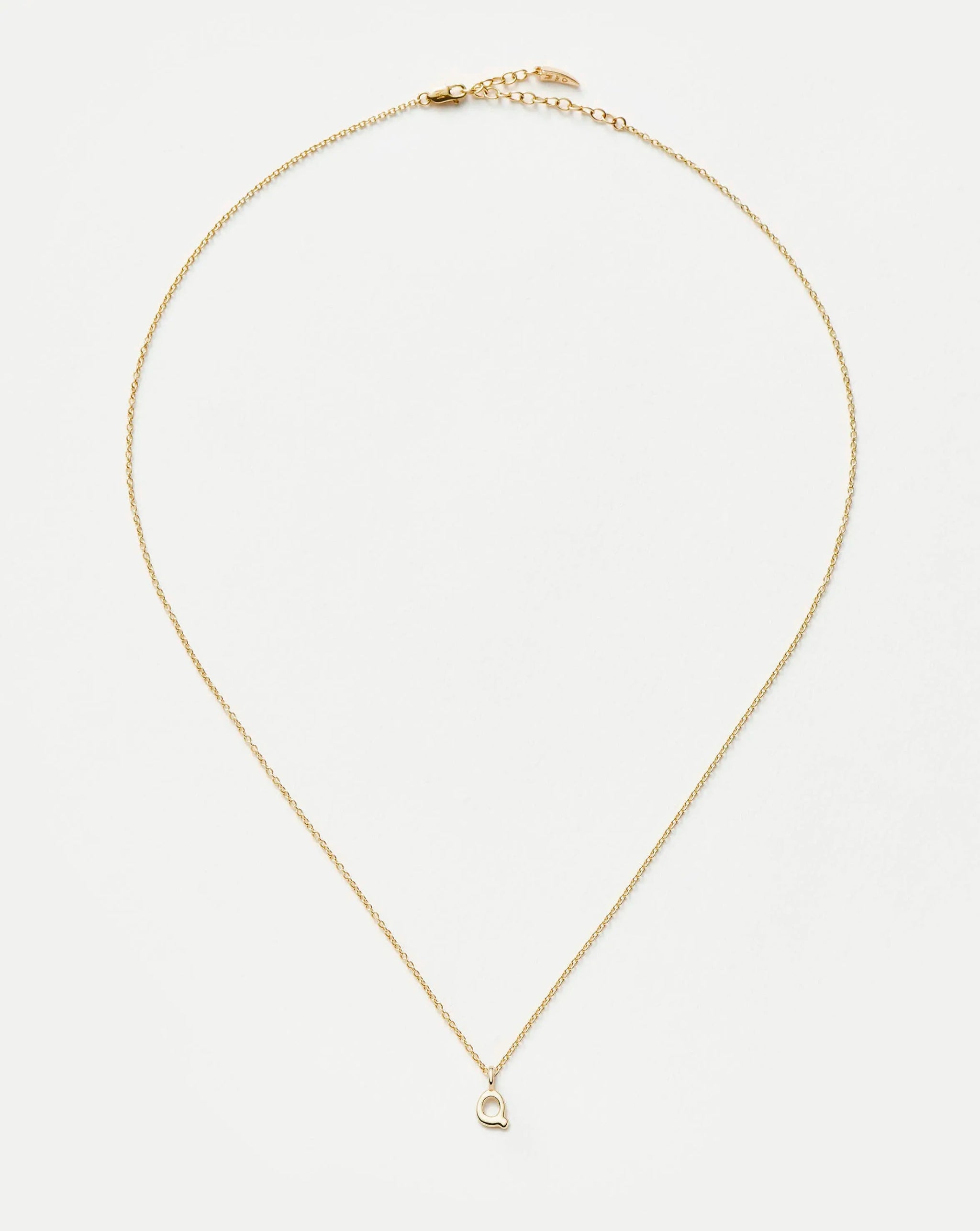 Fine Initial Mini Pendant Necklace - Q | 14ct Solid Gold Necklaces Missoma 