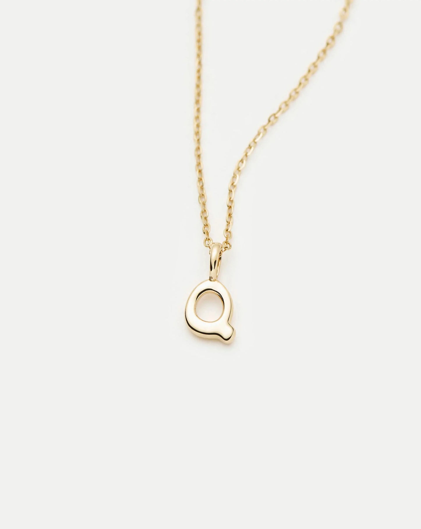 Fine Initial Mini Pendant Necklace - Q | 14ct Solid Gold Necklaces Missoma 