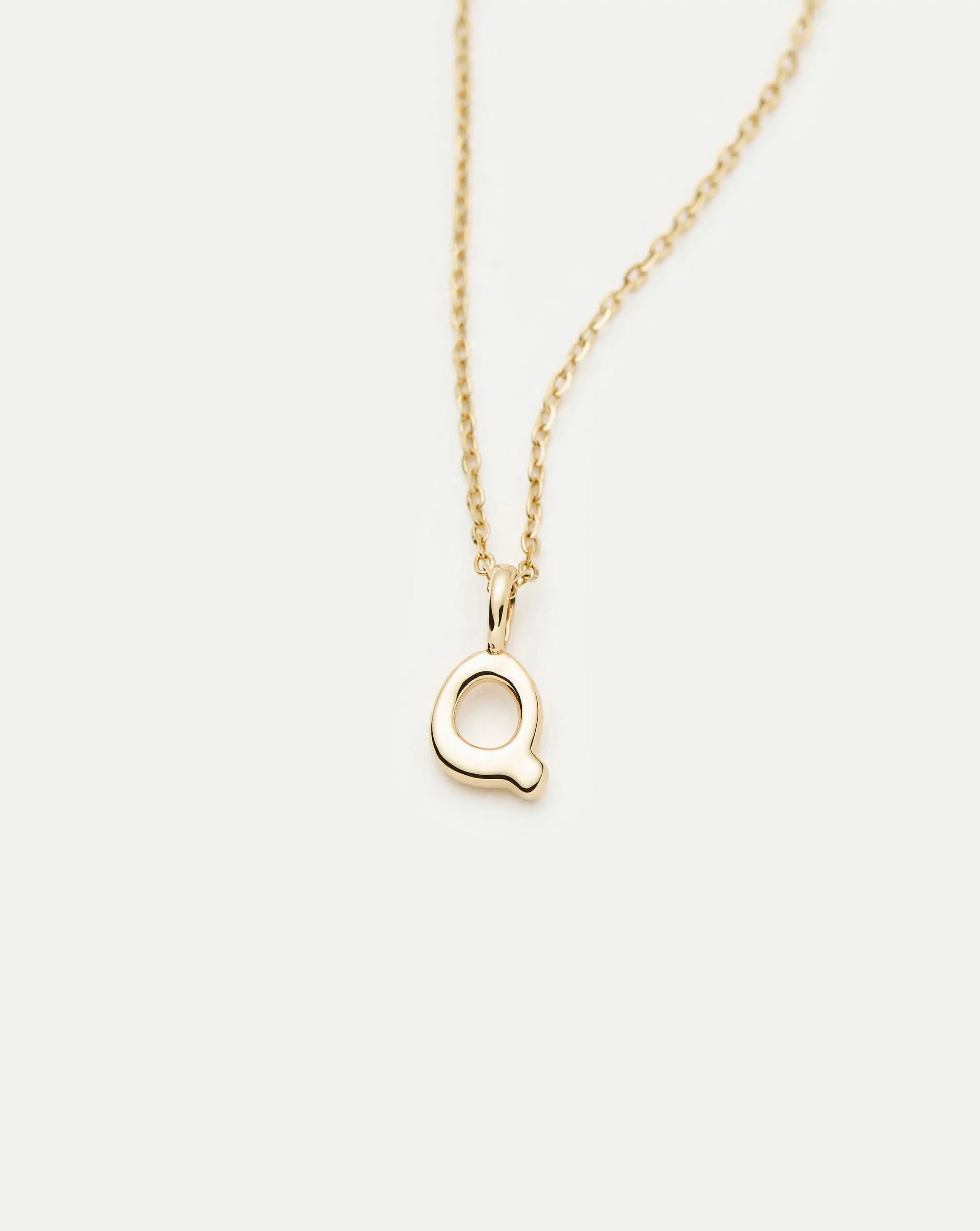 Fine Initial Mini Pendant Necklace - Q | 14ct Solid Gold Necklaces Missoma 