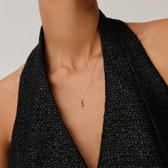 Fine Initial Mini Pendant Necklace - S | 14ct Solid Gold Necklaces Missoma 