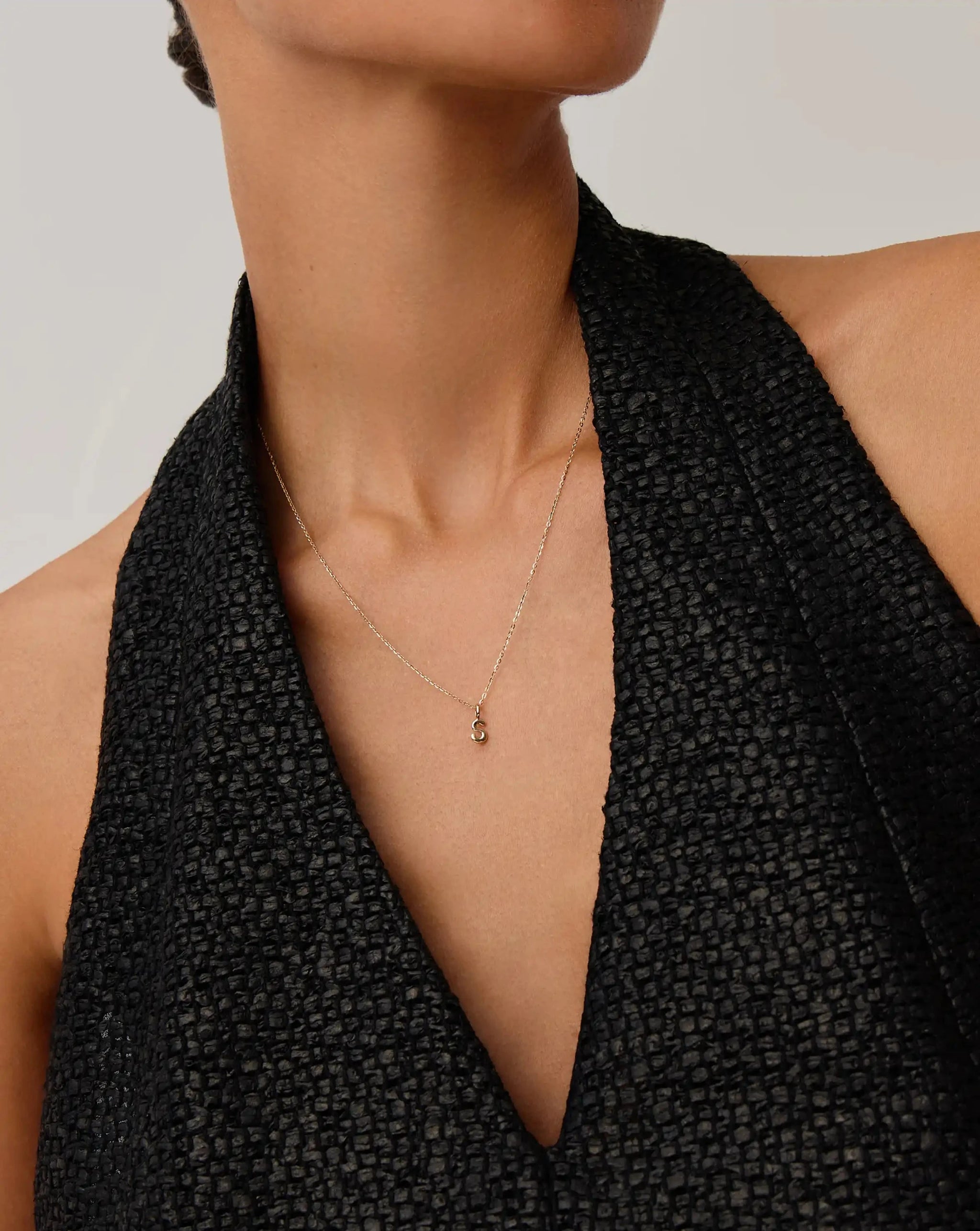 Fine Initial Mini Pendant Necklace - S | 14ct Solid Gold Necklaces Missoma 