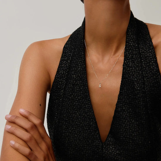 Fine Initial Mini Pendant Necklace - S | 14ct Solid Gold Necklaces Missoma 