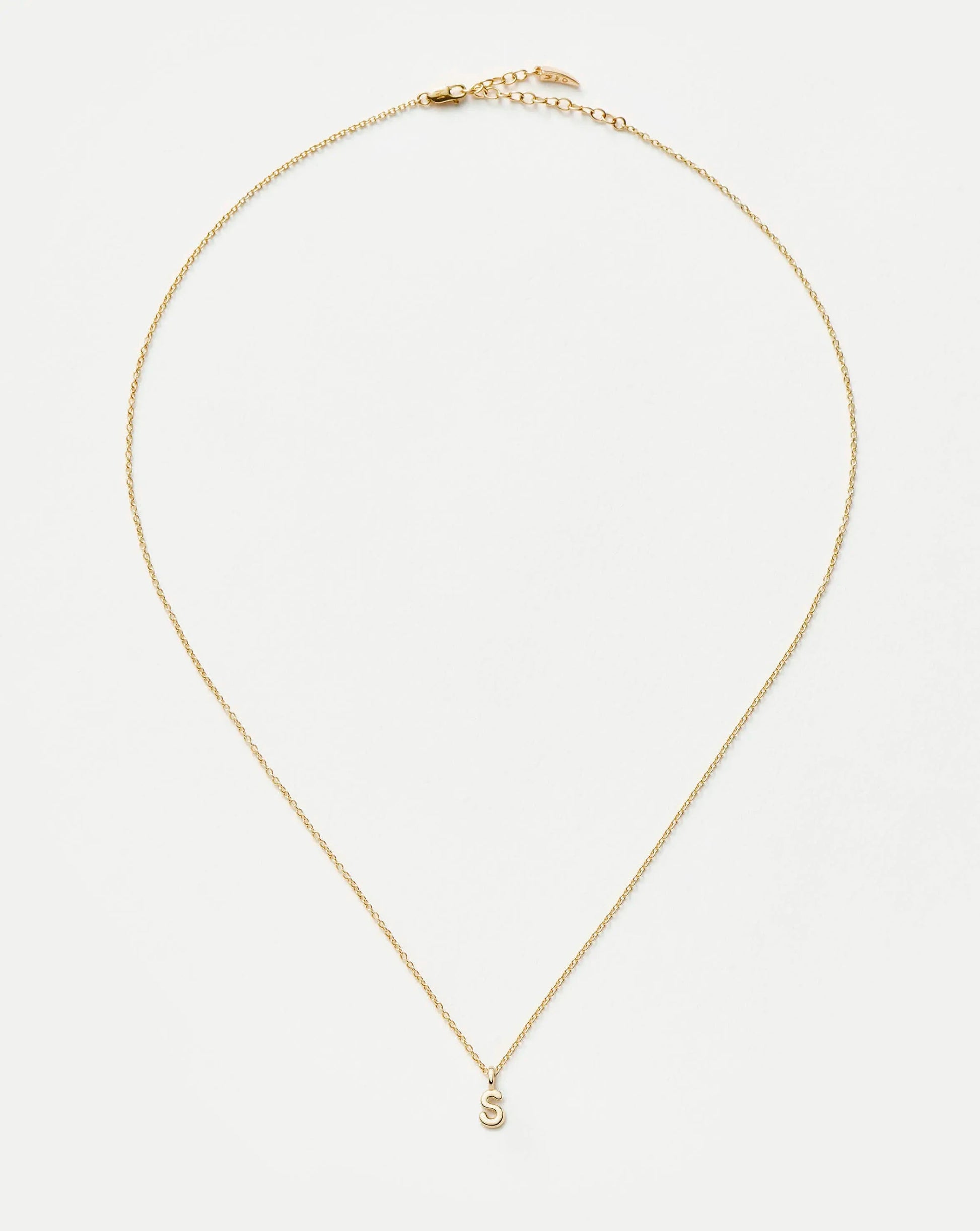 Fine Initial Mini Pendant Necklace - S | 14ct Solid Gold Necklaces Missoma 