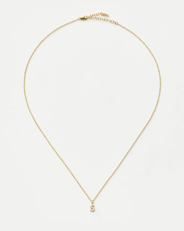 Fine Initial Mini Pendant Necklace - S | 14ct Solid Gold Necklaces Missoma 