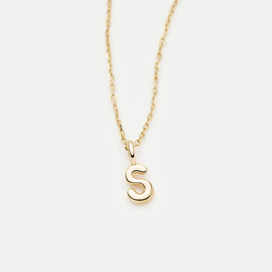 Fine Initial Mini Pendant Necklace - S | 14ct Solid Gold Necklaces Missoma 