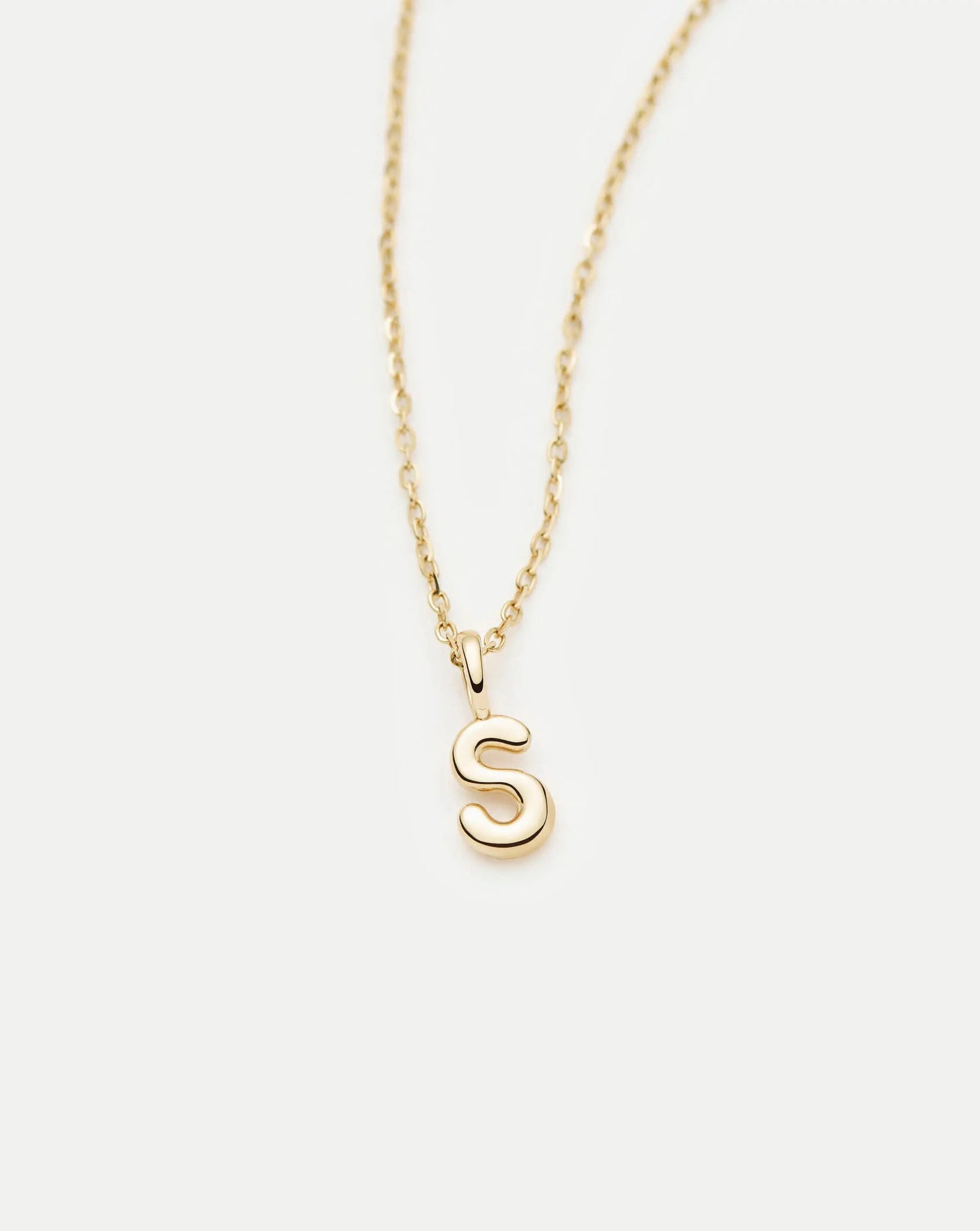 Fine Initial Mini Pendant Necklace - S | 14ct Solid Gold Necklaces Missoma 
