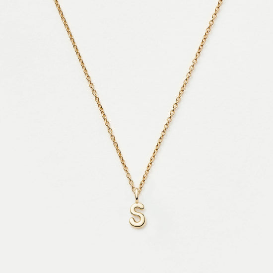 Fine Initial Mini Pendant Necklace - S | 14ct Solid Gold Necklaces Missoma 